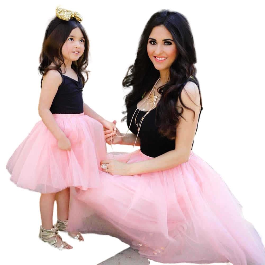 Mother & Kids Foreign trade European and American mesh skirt parent-child outfit mesh skirt family mother and daughter outfit skirt