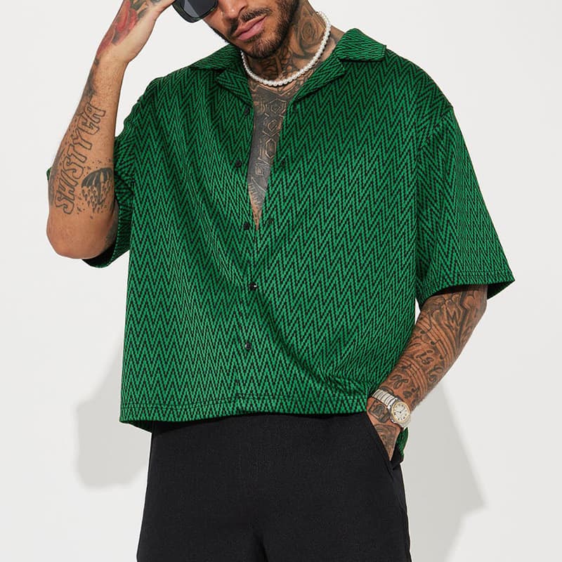 Men's Clothing Printed Short Sleeved Shirt Men's Summer New Casual Loose Top Shirt