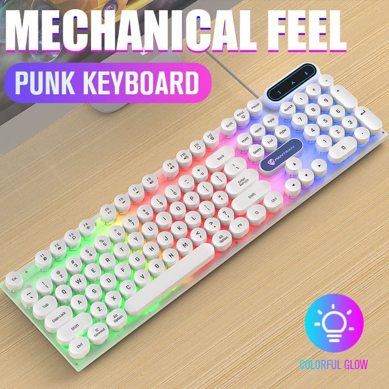 Hot selling punk version of office game, wired keyboard, desktop computer, laptop, mechanical touch, luminous key