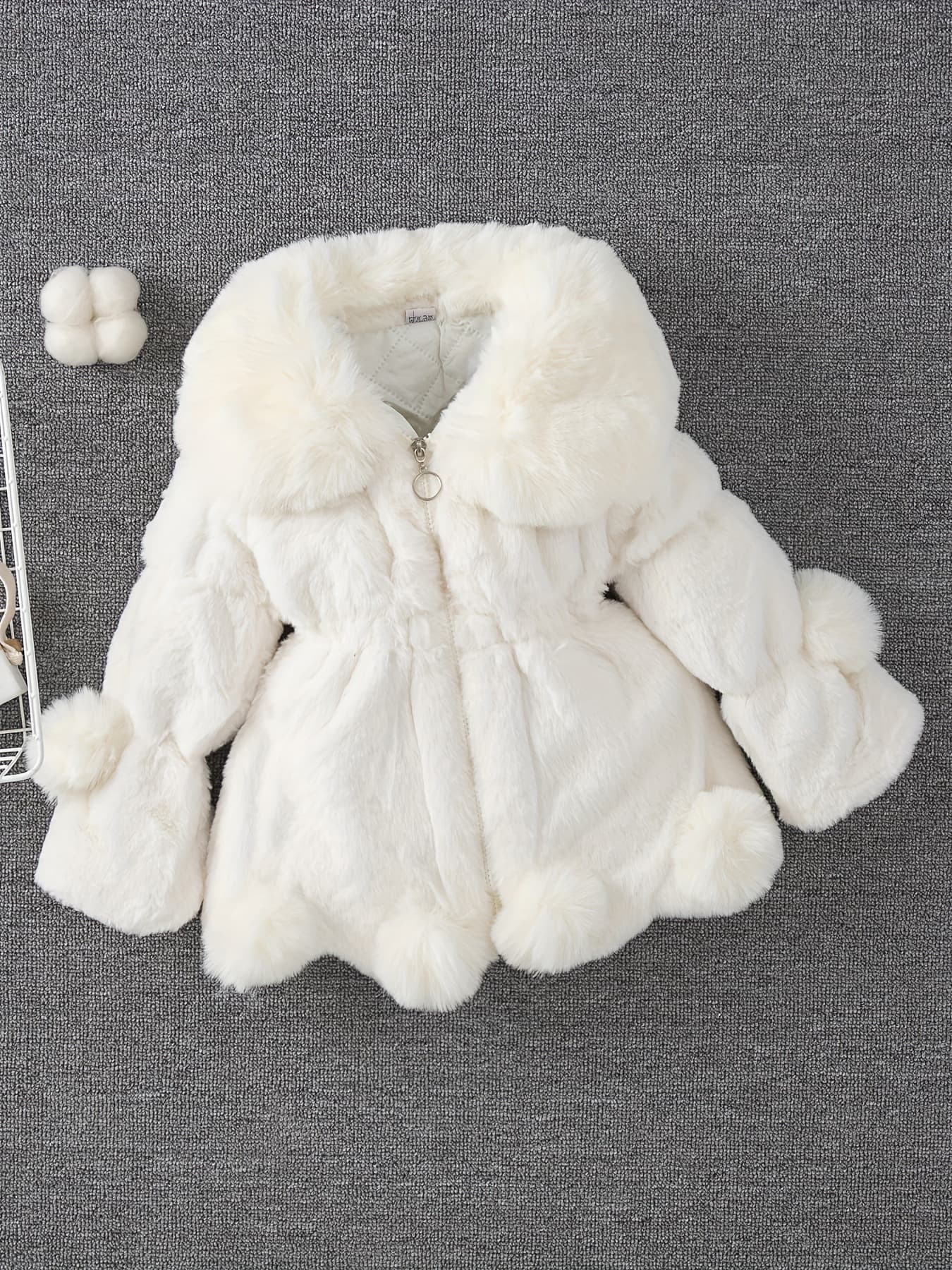 ALYCExiyuebaobao Commerce extérieur Automne Hiver Nouveau Manteau Fille Style Coréen Pull en Fourrure Oreilles de Lapin Veste Matelassée Épaisse