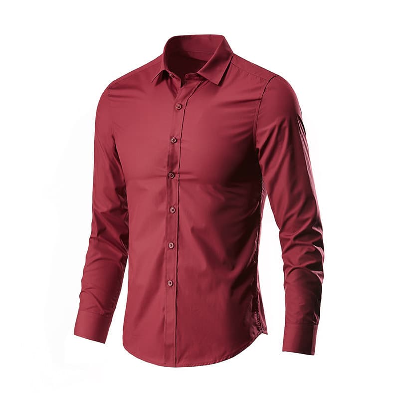 Chemise blanche à manches longues pour homme, sans repassage, coupe formelle, professionnelle, pour le travail, décontractée, blanche