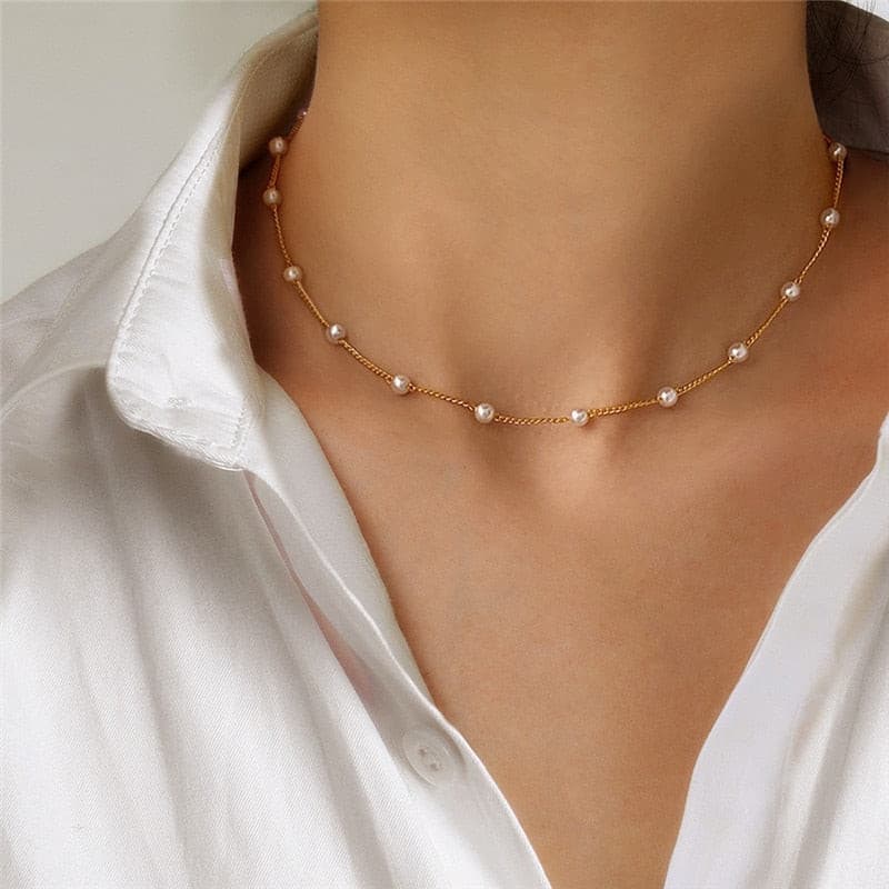New Pearl Fashion Collarbone Chain Choker Necklace Neck Jewelry For Women