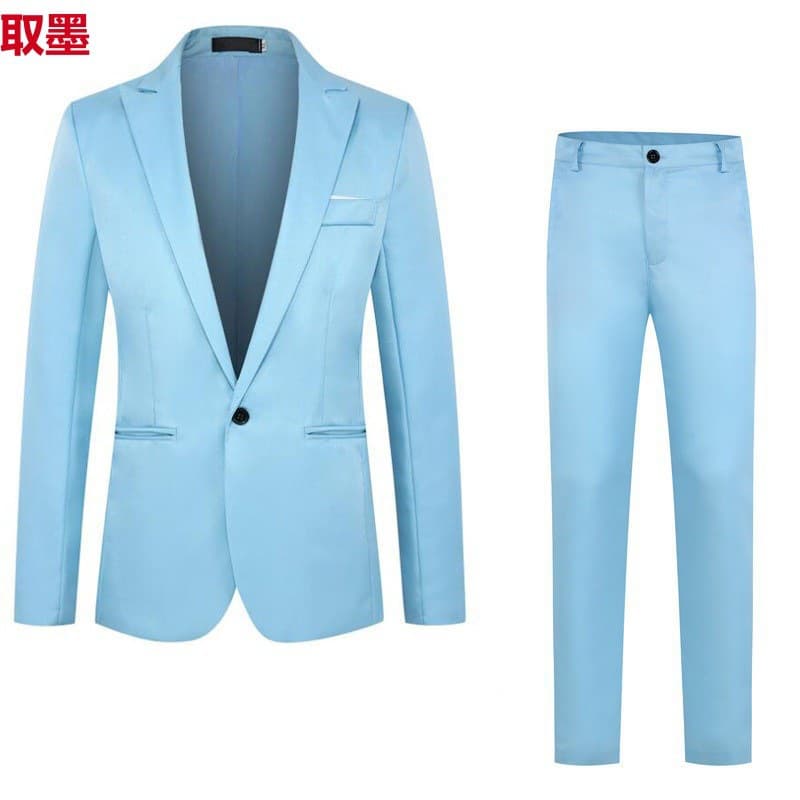 Men's Slim Fit Business Suit Set 2-Piece Blazer & Pants Casual Wedding Office Acetate-Cotton Blend Single Button Notch Lapel Sizes M-5XL