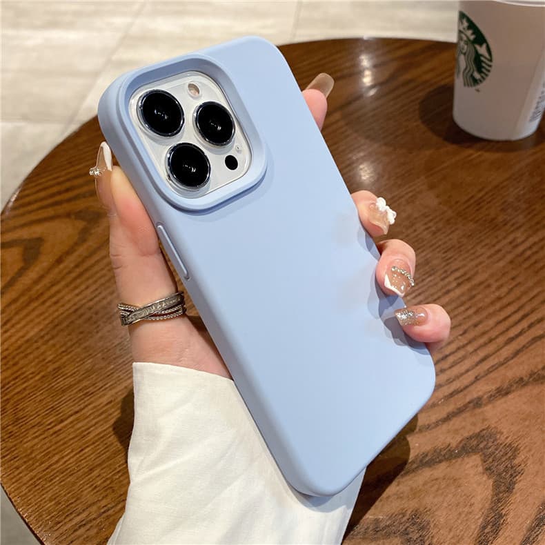 Coque de protection en silicone liquide pour iPhone 11, 12 Pro Max, XS, XR, 7, 8, 14, 15 Plus