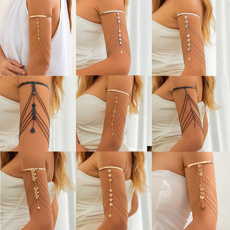 2026 European American Cross-border Jewelry, Fashionable And Sexy Multi-layered Tassel Bracelet With White Pearls