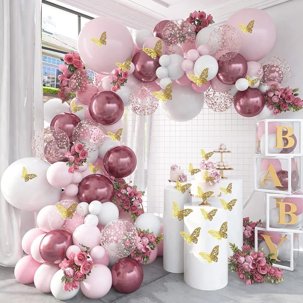 Metallic Red Balloon Garland Kit 180pcs Premium Foil Balloons With Arch Stand For Wedding Birthday Party Grand Opening Decorations