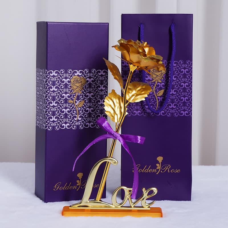 Valentine's Day gift gold foil rose watch gift small gift foreign trade gift box single gold foil flower