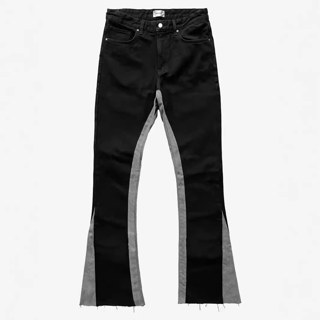 [RetroFlare] Unisex Flare Jeans - High Waist Contrast Stitching | 70s Vintage Denim