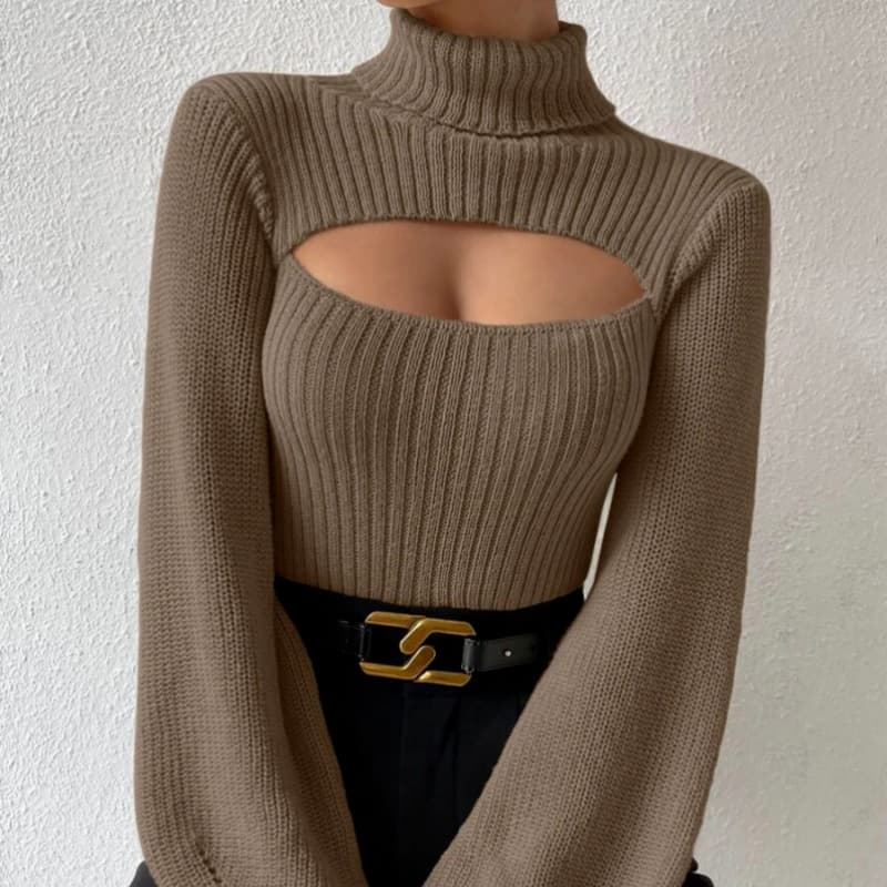 Women's Clothing Sexy Hot Girl Sweater Design High Collar Women's Sweater