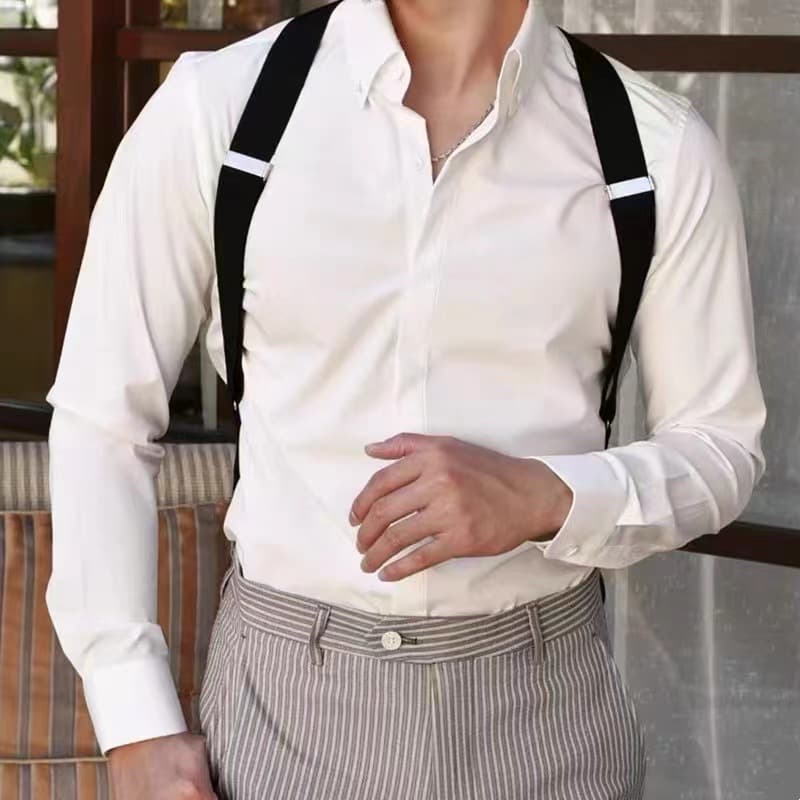 Bretelles pour adultes, pantalons pour hommes, bretelles élastiques à clip, style britannique tendance pour personnes âgées