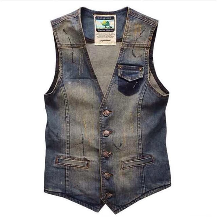 Men's Clothes Slim Fashion Men's Vest Men's Casual Denim Vest Small Vest