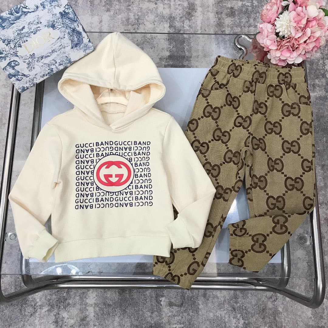Ensemble deux pièces automne-hiver tendance en velours, sweat-shirt à capuche et pantalon, pour garçons et filles, tailles M et L.