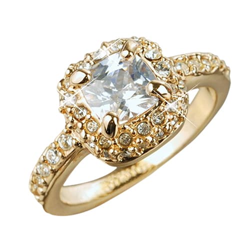 Yamaler Women's Engagement Bridal Wedding Band Shiny Luxury Square Rhinestone Ring Gift