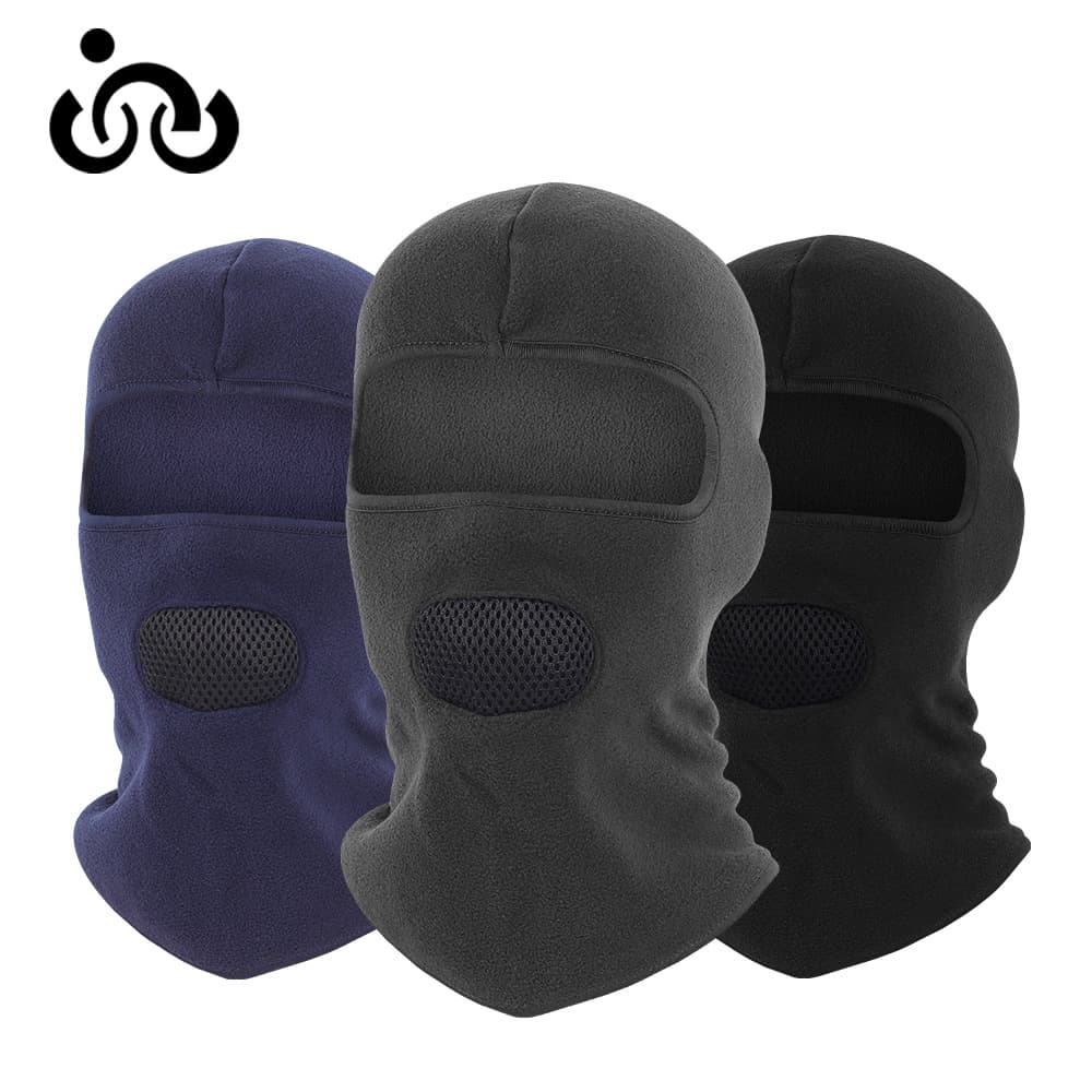 Qianqianwo Outdoor Fleece Windproof Skiing Warm Cycling Mask Breathable Open Face Hood Hat