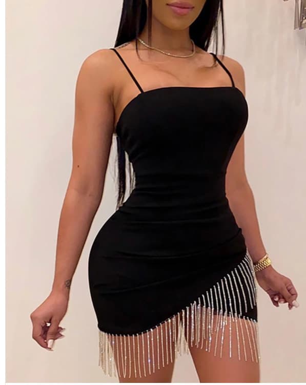 Women's Clothing Tassel Skirts Suspenders Dresses Hip Skirts