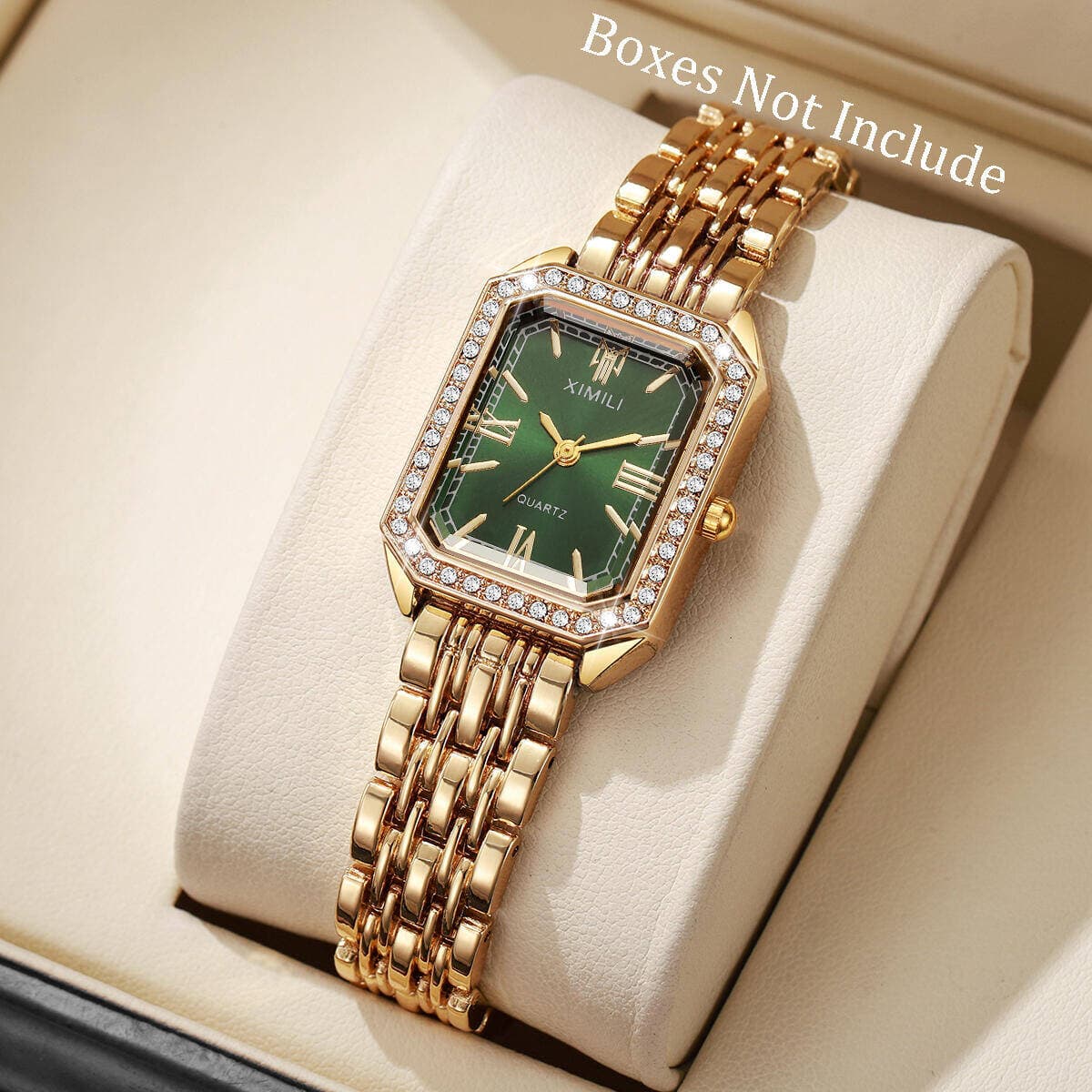 Fashion Rectangle Women Watches Ladies Rhinestone Quartz Watch Bracelet Strap Wristwatch Reloj Mujer(Without Box)