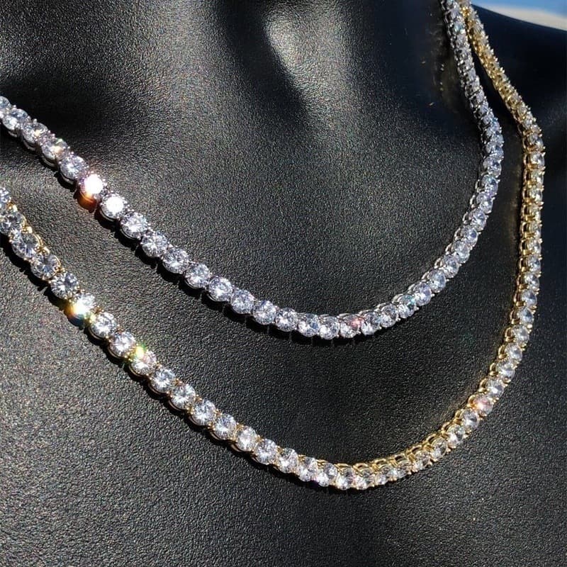 jewelry Fashion necklace Diamond square claw chain rhinestone necklace hip hop rhinestone necklace