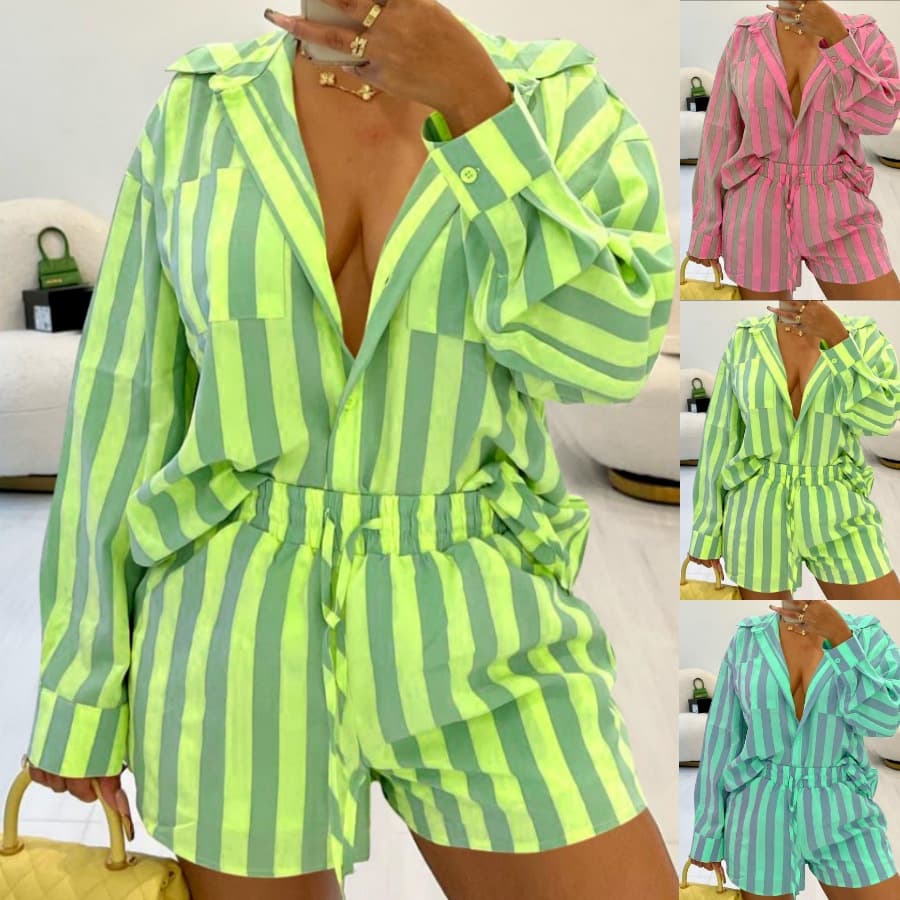 Women's Clothing Autumn And Winter Hot Selling Shirt Long Sleeved Shorts Commuter Two Piece Women's Suit