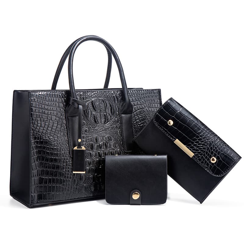 Shoulder Bag Newly Launched High-quality Handbag With Crocodile Pattern Fashionable And Large-capacity Three-piece Bag