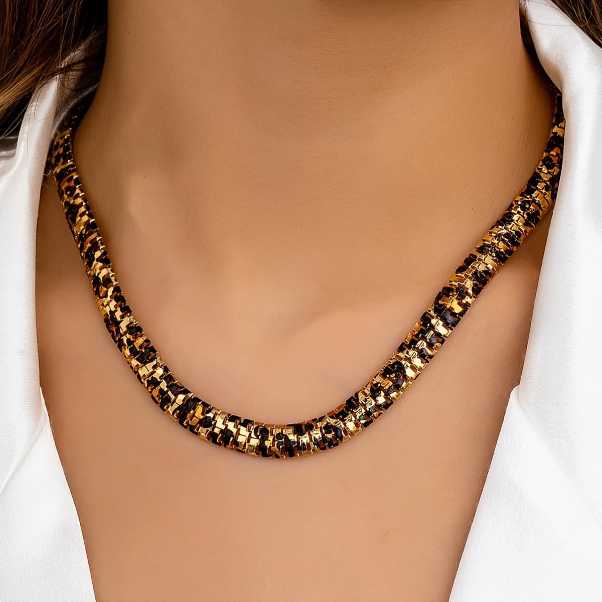 A Cross-Border Classic Leopard Print Fashionable And Versatile Women's Jewelry Necklace