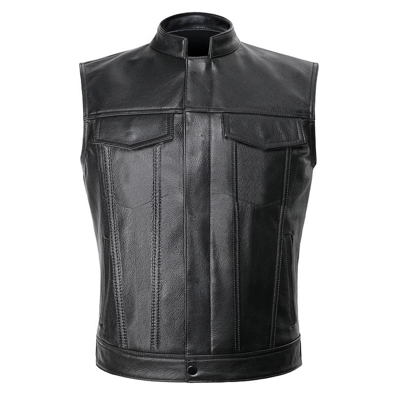 Men's Clothing large size vest skull letter embroidered leather waistcoat