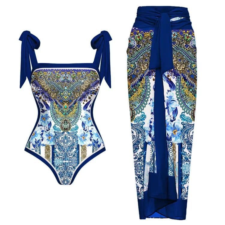 Women's Clothing one piece conservative belly covering slimming holiday beach hot spring swimsuit retro one piece bikini
