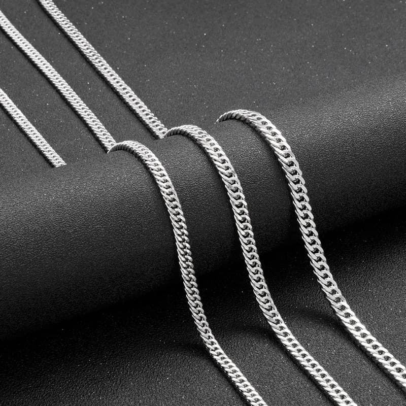 Encrypted Stainless Four-Sided Polished Hip-Hop Unisex Personality Cuban Necklace Titanium Steel Jewelry Simple Clavicle