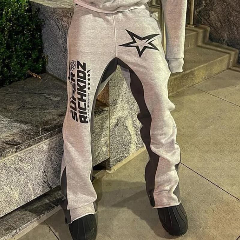 Sweat à capuche imprimé étoiles pour hommes et femmes, style hip-hop européen et américain, veste ample