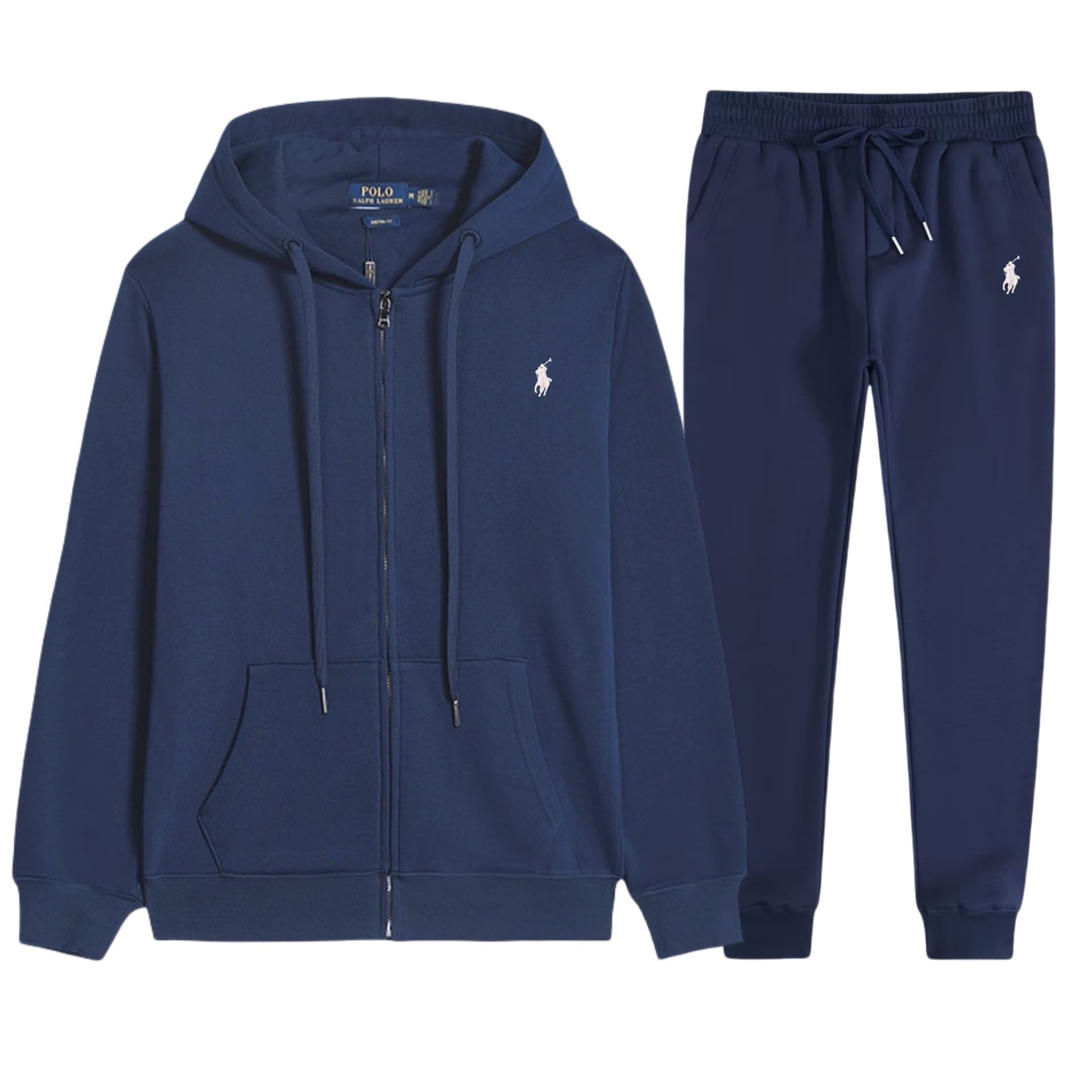 Ensemble cardigan brodé RL Pony printemps-automne pour homme et femme, fermeture éclair, veste à capuche + pantalon
