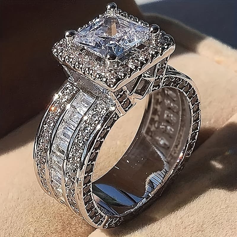 Ring Shining Cross Wedding Engagement Women's Ring