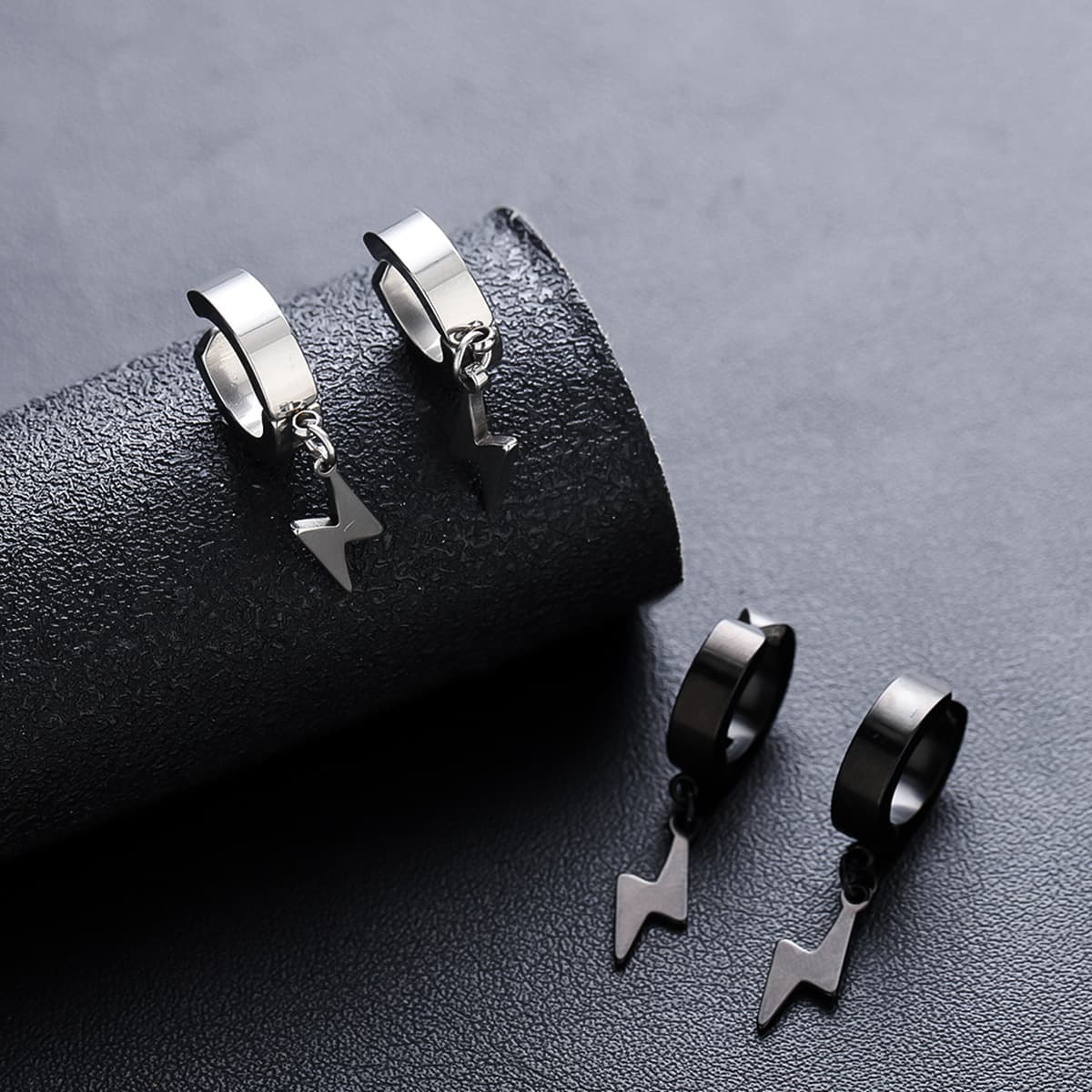 Clip Earrings Ear Clips For Men Without Pierced Ears Lightning Trend Free Pierced Earrings For Women Titanium Steel No Fading Niche Design Versatile