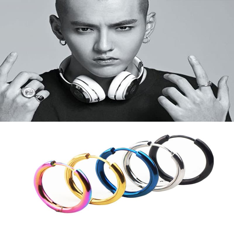 Earrings men's earrings women's trendy men's Korean-style ear clip titanium steel couple's ear buckle ear ring fashion earrings factory in stock