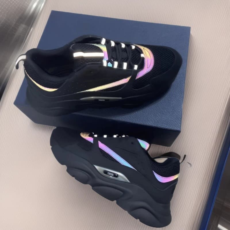 DIOR B22 Chaussures décontractées tendance en cuir et textile, style polyvalent, à tige basse, pour hommes et femmes