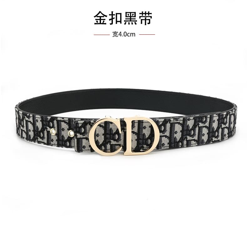 Ceinture homme en tissu uni tendance, 3,8 cm, motif litchi, boucle CD.