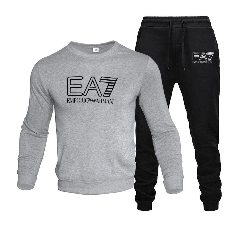 Ensemble sweat-shirt à capuche en laine à col rond et pantalon pour homme (nouveauté)