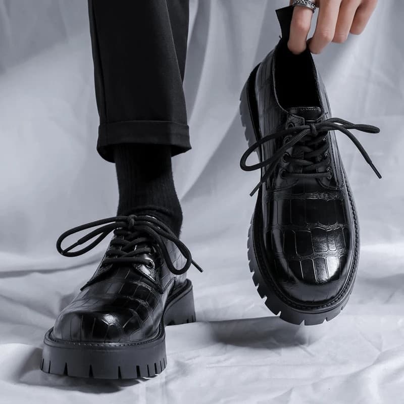 2024 Men Spring Autumn Small Leather Fashion Platform Trend Versatile Japan Korean Business Casual Suit Men's Shoes