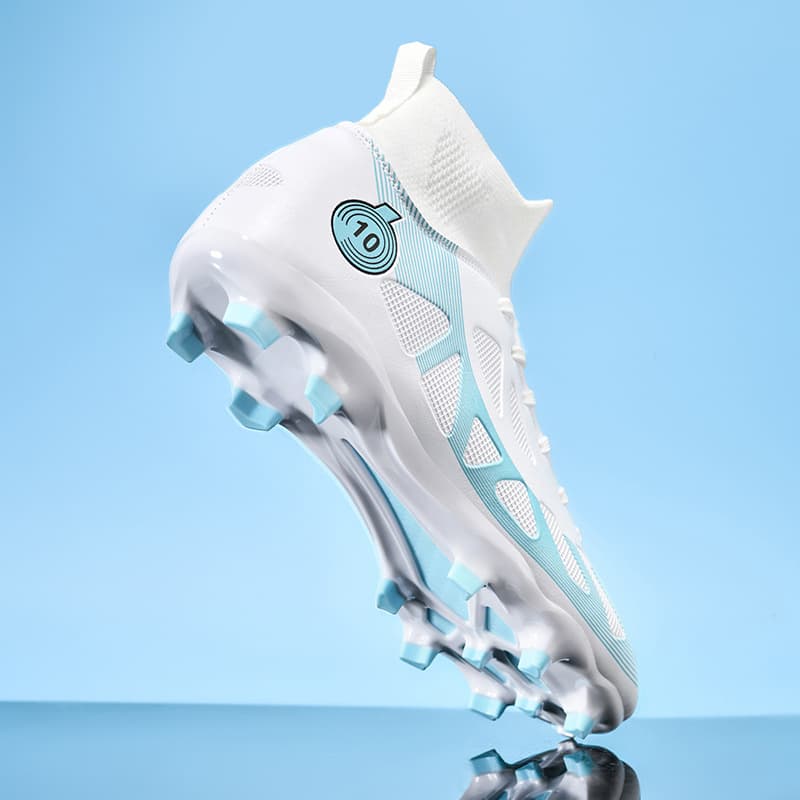 Football boots with spikes and high tops for men