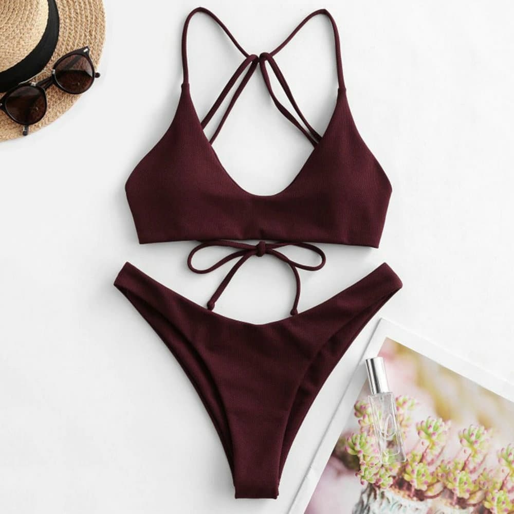 Cross border foreign trade new swimsuit women's European and American sexy bikini bikini split swimsuit factory spot wholesale