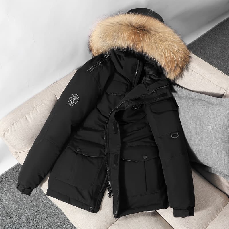 Men's Clothing Workwear Down Jacket, Long Length, Thickened, Unisex Winter Coat, Waterproof, Machine Washable, 600 Fill Power White Duck Down