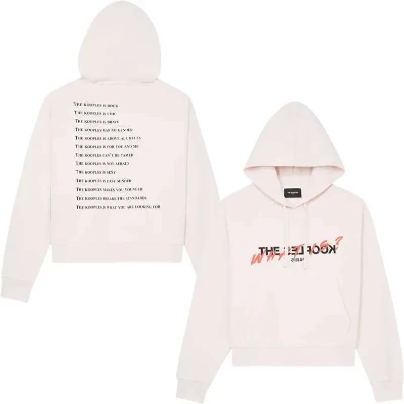 Sweats à capuche pour hommes, sweats, hiver, printemps, Kooples, marque, style, marée, pull, motif lettre, imprimé, femme, quotidien, polyvalent