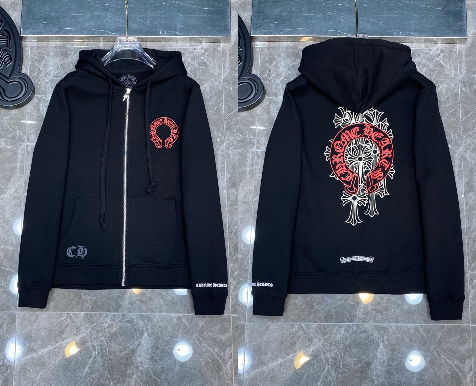 Sweat à capuche Chrome Hearts Cross, version correcte 25ss, polyvalent et tendance, vente en gros