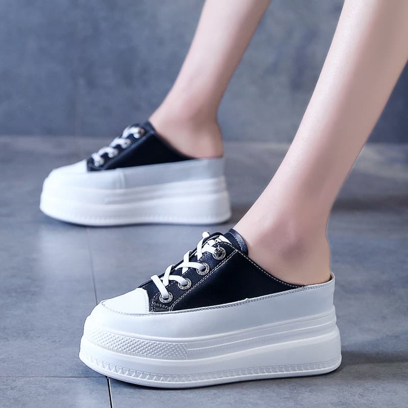 Baotou Half Slippers Women's 2021 New Summer Slippers ins Lazy Shoes Thick-soled Heightened Sandals