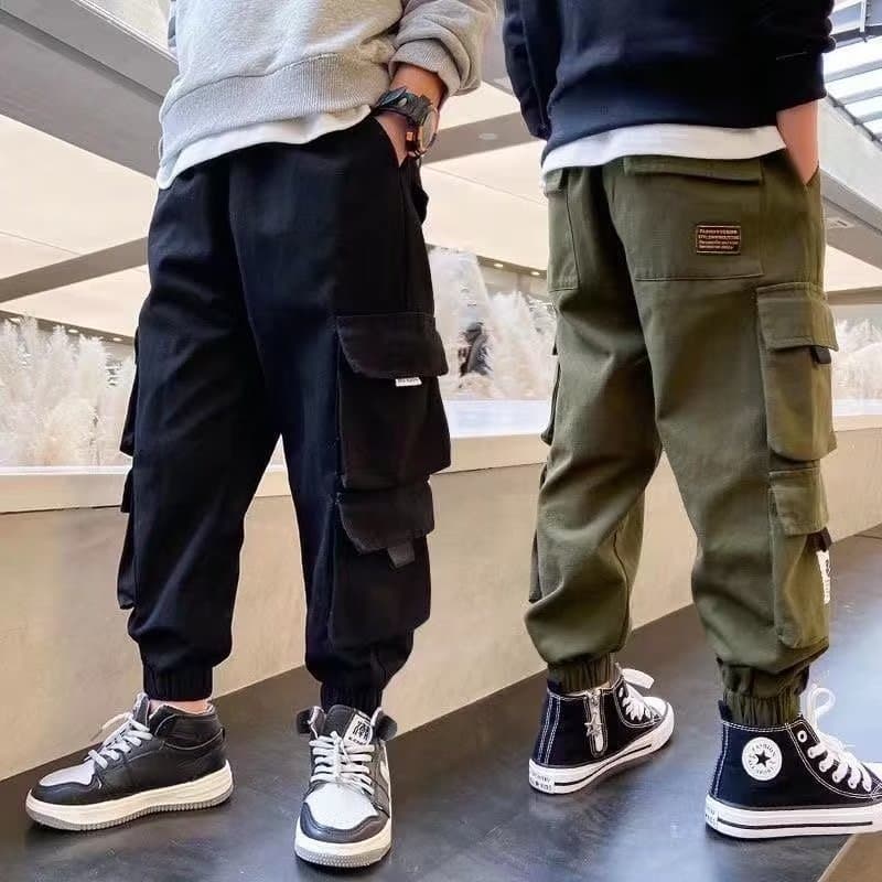 Mother&Kids Boys' overalls Summer Kids wear Big Kids Kids Boys casual pants pants thin