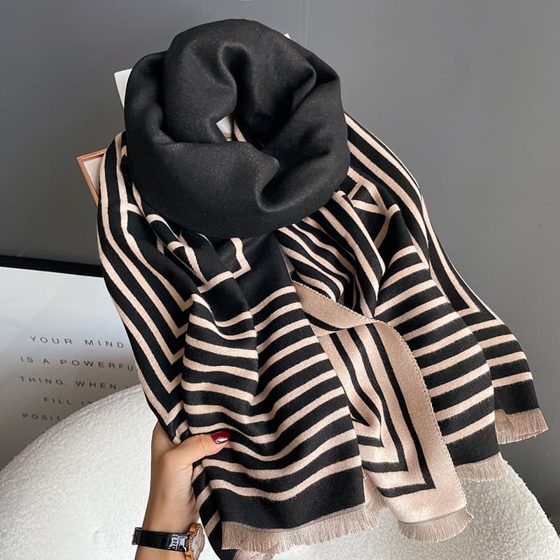 Écharpe pied-de-poule simple pour femme, nouvelle collection automne-hiver, légère et luxueuse, longue section, châle chaud en cachemire épais