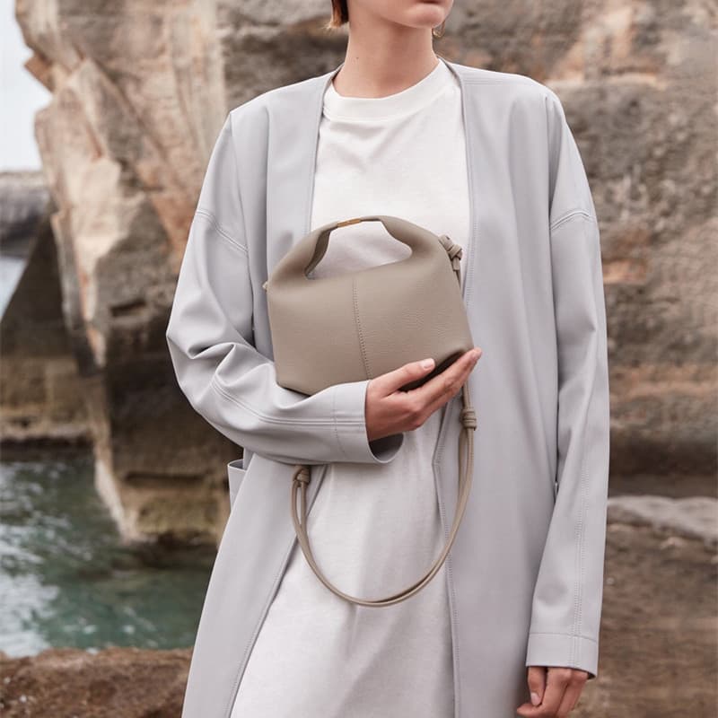 French POLENE bento niche design poleno new commuting fashion leather one shoulder crossbody women's bag