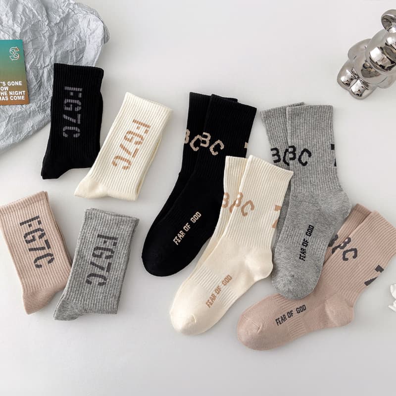 Men's socks autumn and winter new FOG main line ABC alphanumeric trendy sports style high street sports socks