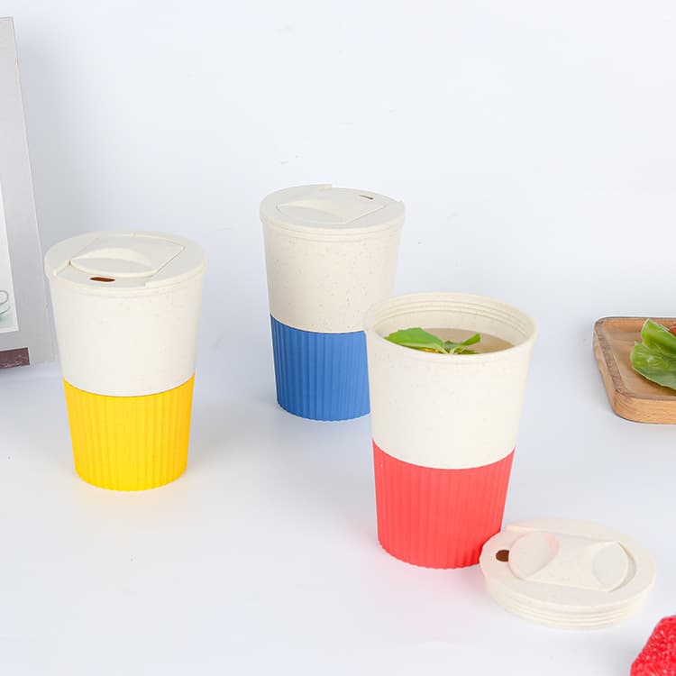 Eco-Friendly Wheat Straw Coffee Mug - Insulated Travel Cup For Office & Outdoor (BPA-Free Leak-Proof Microwave Safe 12oz/16oz)​