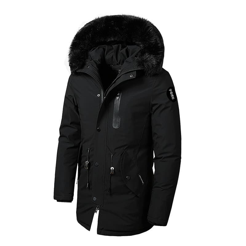 ​​Men's Winter Padded Jacket – Streetwear Hooded Coat With Detachable Collar (Polyester Shell, Quilted Lining, Multiple Pockets,)​​