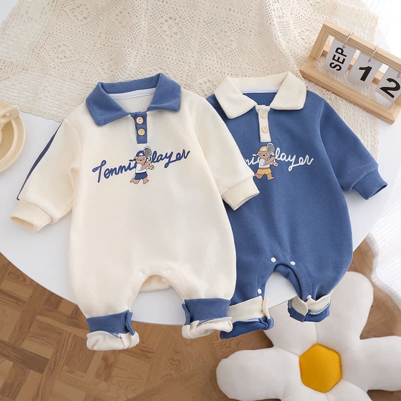 106059819@qq.com Full Moon Clothes Outfit Boy Baby Stylish Romper Newborn Outing Suit Hundred Days Super Cute Jumpsuit Spring Autumn