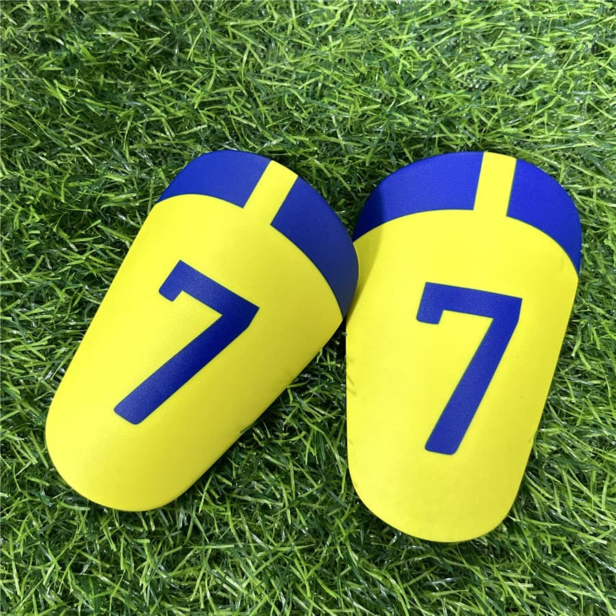 Mini Shin Guards For Kids & Youth - Lightweight Football Leg Pads, Adjustable Straps, Comfortable Fit For Training & Matches (Yellow, Small Sizes)